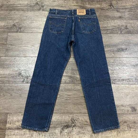 Levi’s Orange Tab 505 Regular Fit Straight Leg Dark Wash Jeans - Men’s 34x30 - Picture 6 of 10